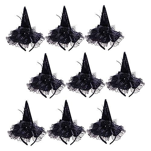 GALPADA 9st Hexenhut Stirnband Schwarzes Hexenhut-stirnband Halloween-haarbänder Hexenhaarschmuck Halloween-haarreifen Halloween-hexen-stirnbänder Hexen Hut Fräulein Strohhut Stoff Gotisch von GALPADA