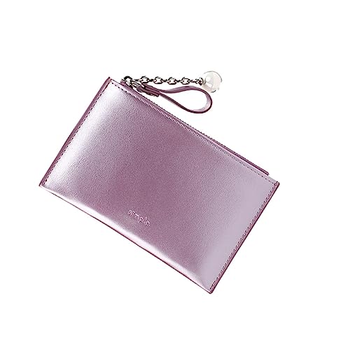 GALPADA Geldbörse ID-Brieftasche Brieftasche mit umlaufendem Reißverschluss kleines Portemonnaie Münzbeutel Minitasche Kleiner Halter Japanisch und Koreanisch Kartenhalter Fräulein Violett von GALPADA