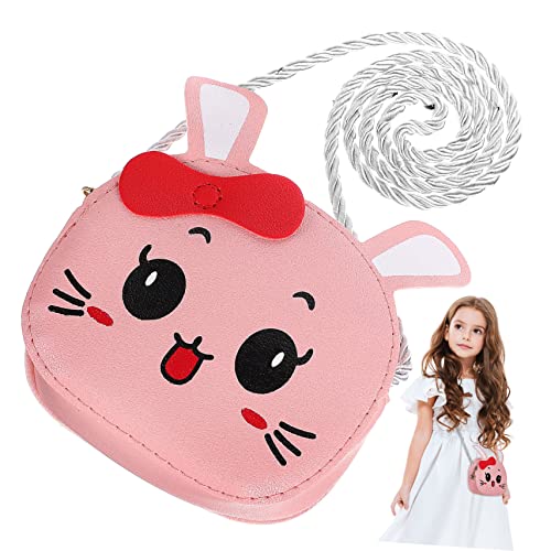 GALPADA Hasentasche für Kinder Mädchen Geldbörsen Kinder Geldbörse Kinder Tasche Umhängetasche Schultertasche Kaninchen Beutel Hasentasche Geldbörse niedlich kleine Geldbörse PU-Leder Rosa von GALPADA