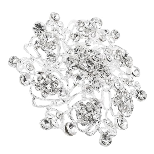 GALPADA Kristall Diamant Silber Blumenbrosche Hochzeitskleid Brosche Kleidungsbrosche Damen Brosche Damen Brosche Hutbrosche Blumenbrosche Für Frauen Dekorative Brosche Party von GALPADA