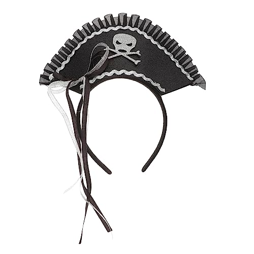 GALPADA Piraten-kopfbedeckung Piraten-totenkopf-hut-stirnband Haarreifen Halloween Piratenhut Stirnband Karibischer Piratenhut Piraten-haarband Kostümmasken Kunststoff Kind Zubehör Cosplay von GALPADA