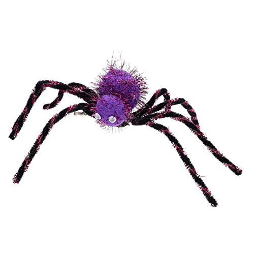 GALPADA Spinne Haarnadel Spinnennetz Strumpfhosen Haarspange Im Spinnen-design Lila Kleidung Für Kinder Halloween-haarspangen Make-up-haarspangen Cosplay Zubehör Legierung Lustig Violett von GALPADA