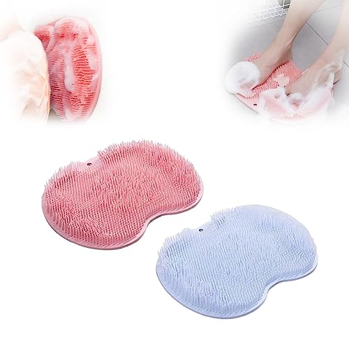 Rücken- und Fußwäscher, Rückenmassage-Artefakt mit Saugnäpfen, Badezimmer Dusch Fußmatte, Peeling-Fußbürste für abgestorbene Haut (A+B) von GAMIRA