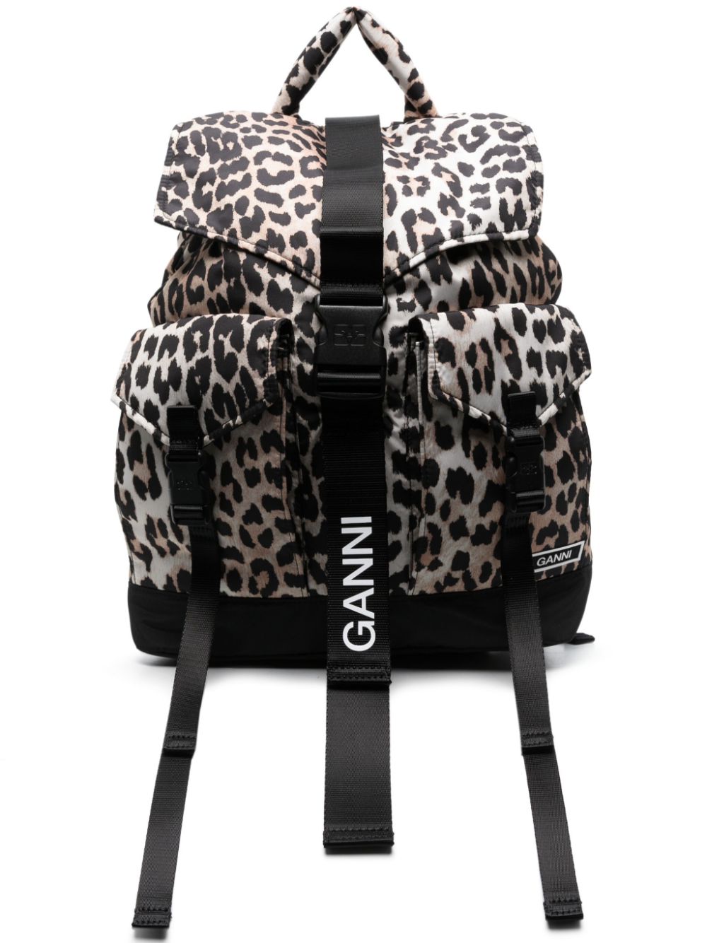 GANNI Rucksack mit Leoparden-Print - Braun von GANNI