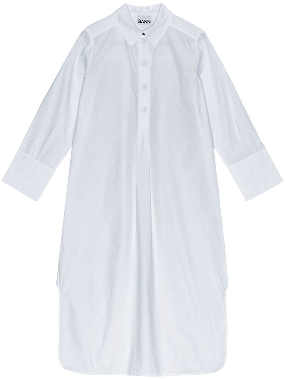 GANNI Popeline-Hemdkleid aus Bio-Baumwolle - Weiß von GANNI