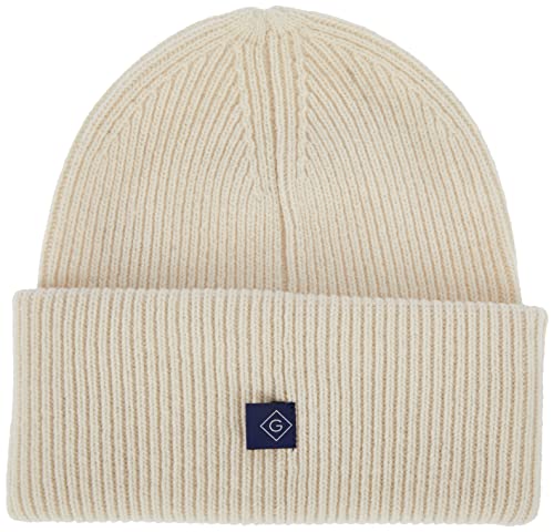 GANT Damen D2. Rib Knit Beanie M tze, CREAM, Einheitsgröße EU von GANT