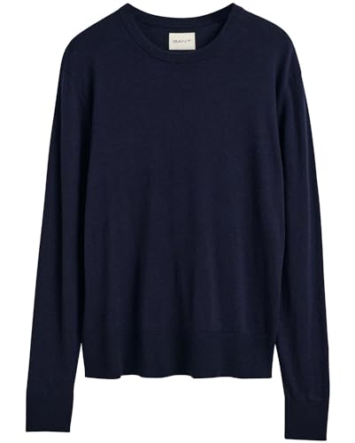 GANT Damen FINE Knit C-Neck Pullover, Evening Blue, Medium von GANT