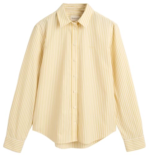 GANT Damen REG POPLIN Striped Shirt, Dusty Yellow, 38 von GANT