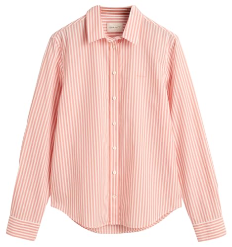 GANT Damen REG POPLIN Striped Shirt, Peachy PINK, 38 von GANT