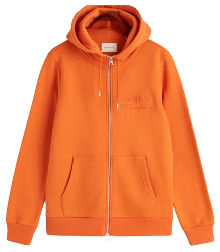 GANT Damen REG Tonal Shield Zip Hoodie Kapuzenpullover, Pumpkin ORANGE, XS GANT Damen REG Tonal Shield Zip Hoodie Kapuzenpullover, Pumpkin ORANGE, XS von GANT