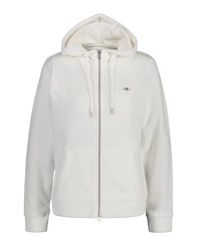 GANT Damen REL Shield Zip Hoodie Logo Sweatjacke MIT REIßVERSCHLUSS, Eggshell, S von GANT