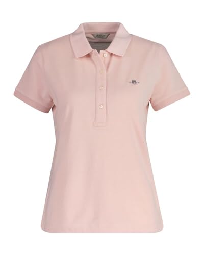 GANT Damen Slim Sheild Cap Sleeve Pique Polo, Faded PINK, Large von GANT