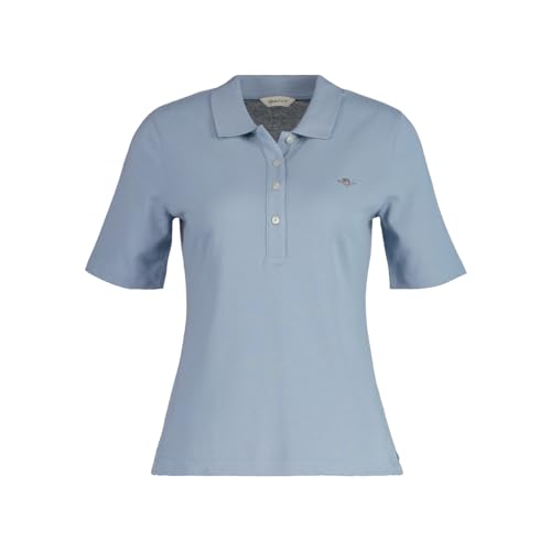 GANT Damen Slim Shield SS Pique Polo, Dove Blue, M von GANT