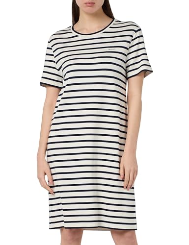 GANT Damen Striped SS T-Shirt Dress Kleid, Classic Blue, Large von GANT