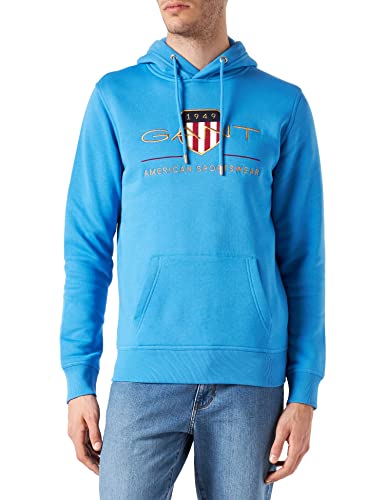 GANT Herren Archive Shield Hoodie Kapuzenpullover, Day Blue, S von GANT