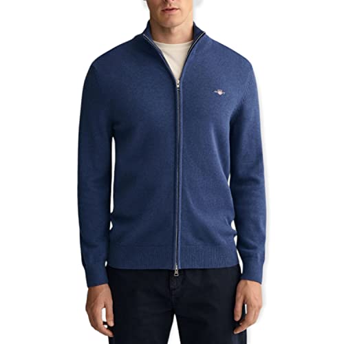 GANT Herren Casual Cotton Zip Cardigan BAUMWOLLSTRICKJACKE MIT REIßVERSCHLUSS, Dark JEANSBLUE Melange, XXL GANT Herren Casual Cotton Zip Cardigan BAUMWOLLSTRICKJACKE MIT REIßVERSCHLUSS, Dark JEANSBLUE Melange, XXL von GANT