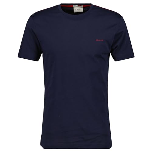 GANT Herren Contrast Logo SS T-Shirt, Evening Blue, Small von GANT