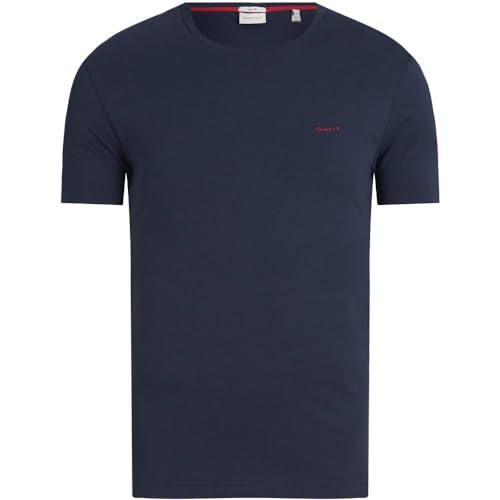 GANT Herren Contrast Logo SS T-Shirt, Evening Blue, XXXXXL von GANT