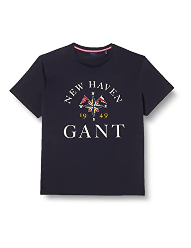 GANT Herren D1 Sailing SS T-Shirt, Evening Blue, M von GANT