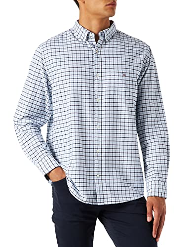 GANT Regular Hemd Langarm Button Down Kragen Karo blau Größe M von GANT