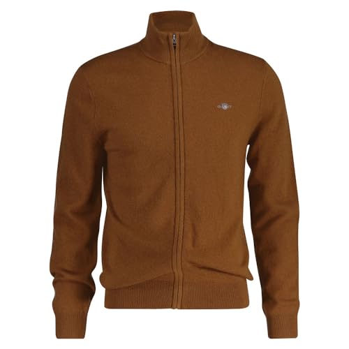 GANT Herren Extrafine Lambswool Zip Cardigan Strickjacke, Cacao, X-Large GANT Herren Extrafine Lambswool Zip Cardigan Strickjacke, Cacao, X-Large von GANT
