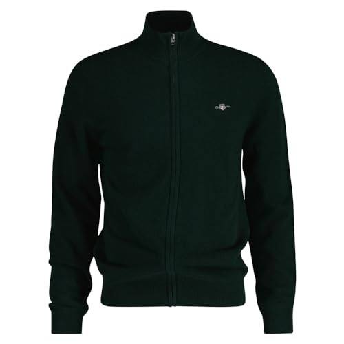 GANT Herren Extrafine Lambswool Zip Cardigan Strickjacke, Tartan Green, Medium GANT Herren Extrafine Lambswool Zip Cardigan Strickjacke, Tartan Green, Medium von GANT