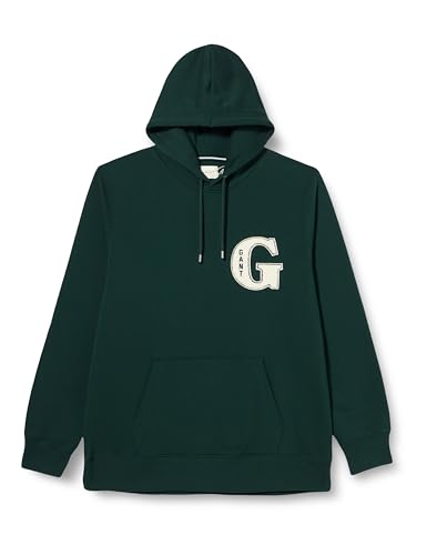 GANT Herren G Graphic Hoodie Kapuzenpullover, Tartan Green, M von GANT