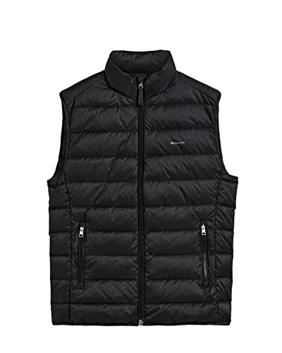 GANT Herren Light DOWN Vest Weste, Black, M von GANT