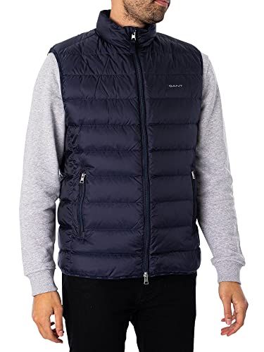 GANT Herren Light DOWN Vest Weste, Evening Blue, L von GANT