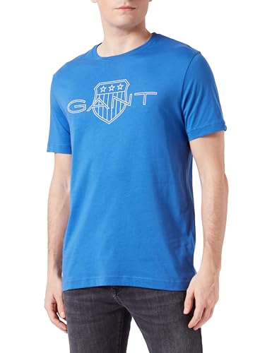 GANT Herren Logo SS T-Shirt, Rich Blue, XL von GANT