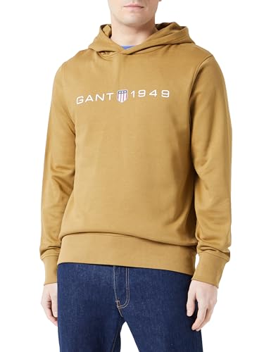 GANT Herren Printed Graphic Hoodie Kapuzenpullover, Mustard BEIGE, XL von GANT