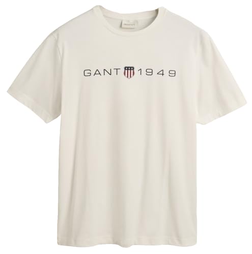 GANT Herren Printed Graphic SS T-Shirt, Eggshell, XXL von GANT