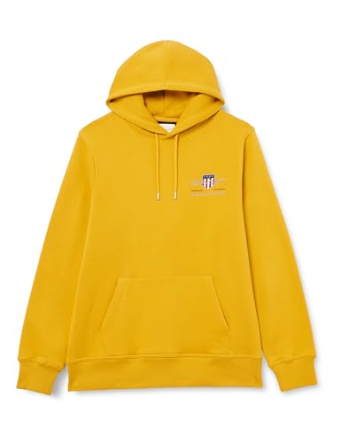 GANT Herren REG MEDIUM Archive Shield Hoodie Kapuzenpullover, Dark Mustard Yellow, L von GANT