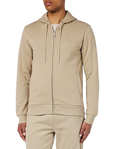 GANT Herren REG Shield Full Zip Hoodie Tonal Logo KAPUZENPULLOVERJACKE, Concrete BEIGE, S von GANT