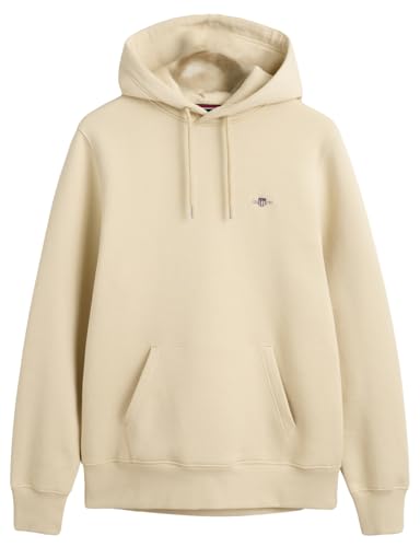 GANT Herren REG Shield Hoodie Kapuzenpullover, Silky BEIGE, L von GANT