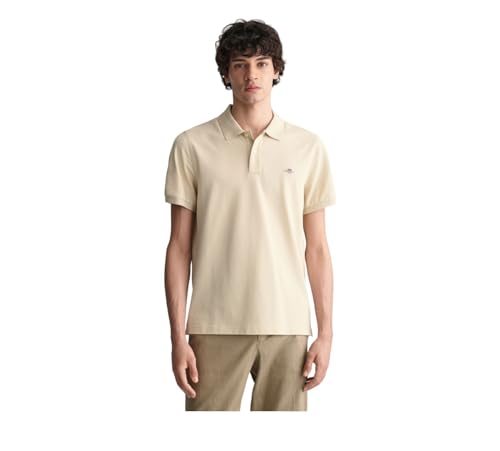 GANT Herren REG Shield SS Pique Polo, Silky BEIGE, 4X-Large von GANT