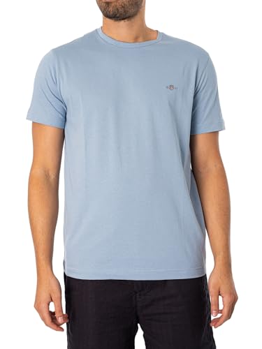 GANT Herren REG Shield SS T-Shirt, Dove Blue, 56 von GANT