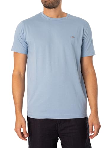 GANT Herren REG Shield SS T-Shirt, Dove Blue, M von GANT