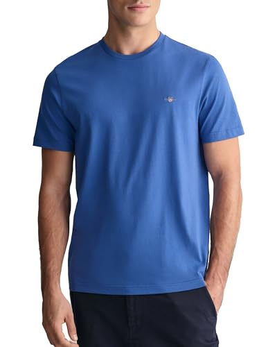 GANT Herren REG Shield SS T-Shirt, Rich Blue, 58 von GANT