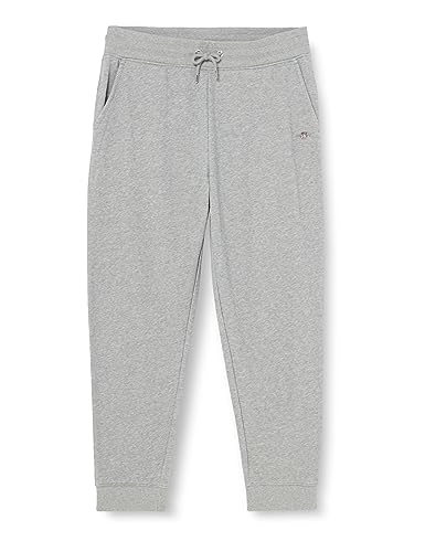 GANT Herren REG Shield Sweatpants Logo Sweathose, Grey Melange, L von GANT