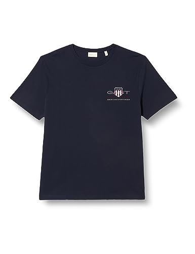 GANT Herren Reg Archive Shield Emb T-shirt T Shirt, Evening Blue, XL EU von GANT