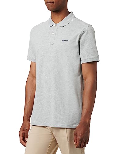 GANT Herren Reg Contrast Pique Rugger Polohemd, Grey Melange, 4XL EU von GANT