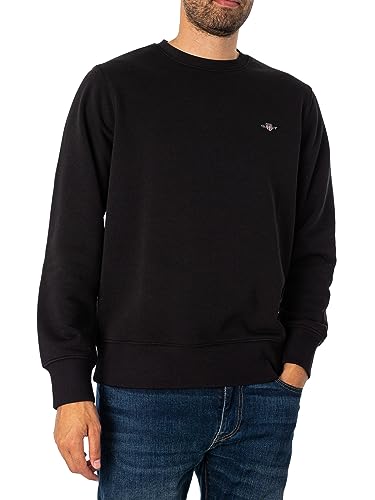 GANT Herren Reg Shield C-neck Sweatshirt, Schwarz, L EU von GANT