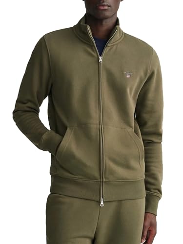 GANT Herren Reg Shield Full Zip Sweatshirt, Juniper Green, 4XL EU von GANT