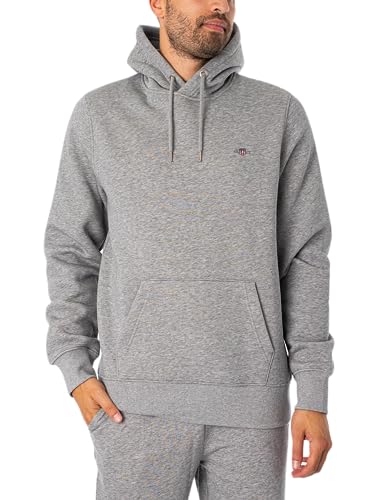 GANT Herren Reg Shield Hoodie Kapuzenpullover, Grey Melange, M EU von GANT