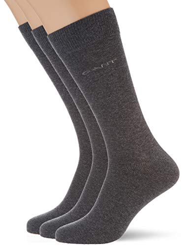 GANT Herren Soft Cotton 3-Pack Socken, Charcoal Melange, Standard von GANT