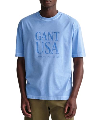 GANT Herren Sunfaded USA T-Shirt, Gentle Blue, XL von GANT