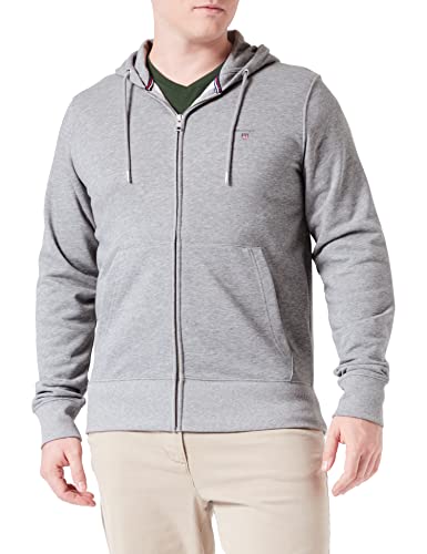 GANT Herren D1. The Full Zip Hoodie ORIGINAL Kapuzenpullover MIT REIßVERSCHLUSS, Grey Melange, XL von GANT