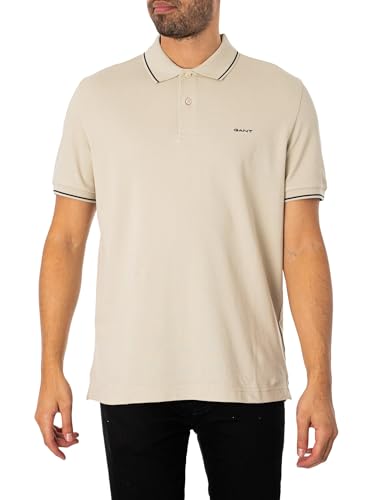 GANT Herren Tipping SS Pique Rugger, Silky BEIGE, Medium von GANT