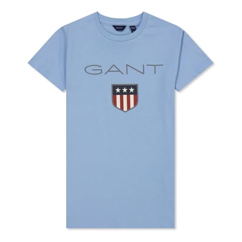 GANT Jungen Shield SS Logo T-Shirt, Capri Blue, 122/128 von GANT